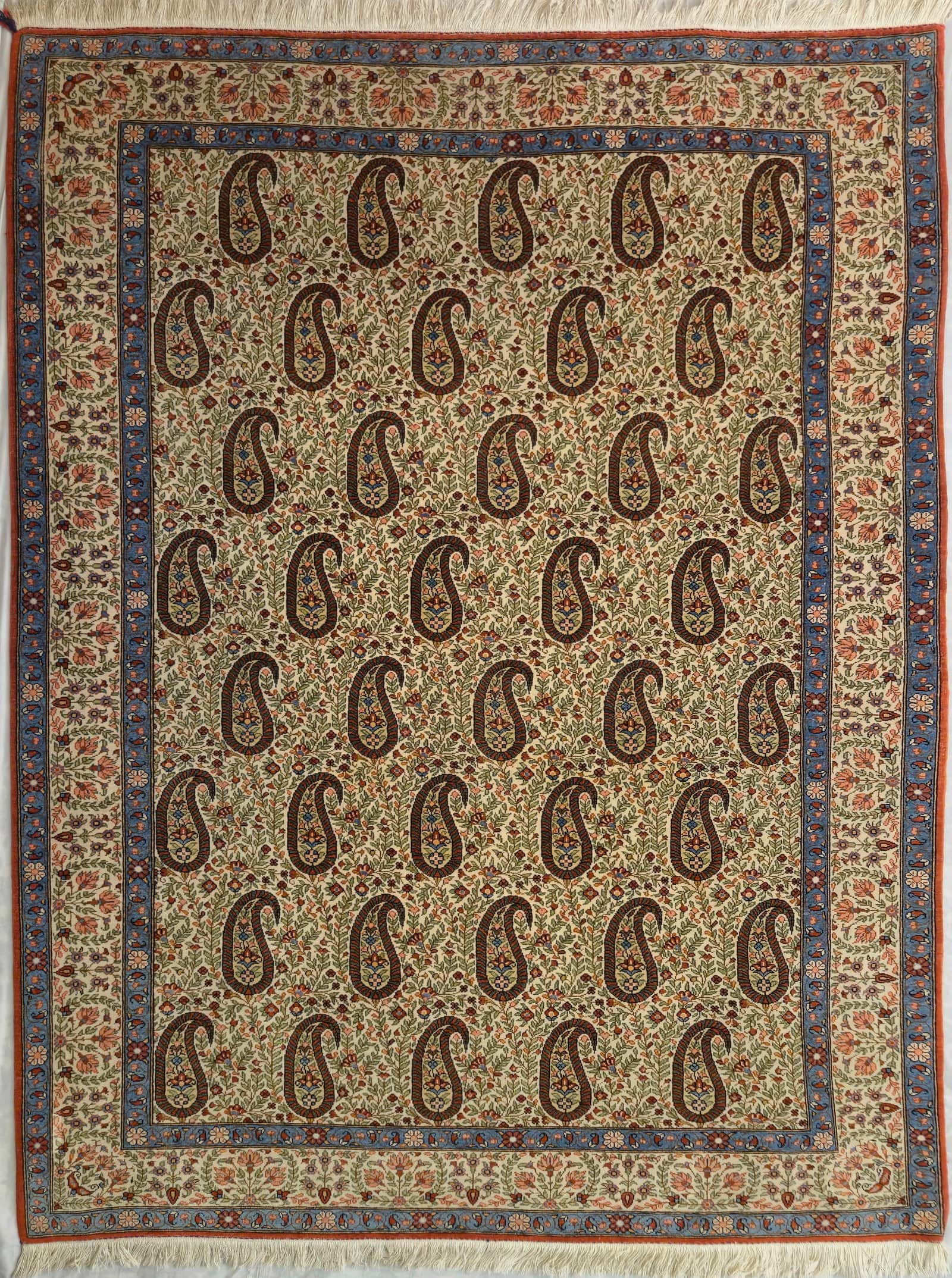 IRÁNI QOM KÉZI CSOMÓZÁSÚ GYAPJÚ SZŐNYEG