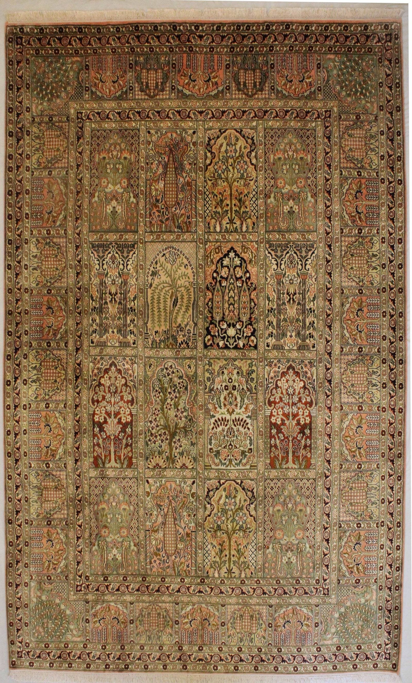 INDIAI KASMÍR SELYEM KÉZI CSOMÓZÁSÚ SZŐNYEG