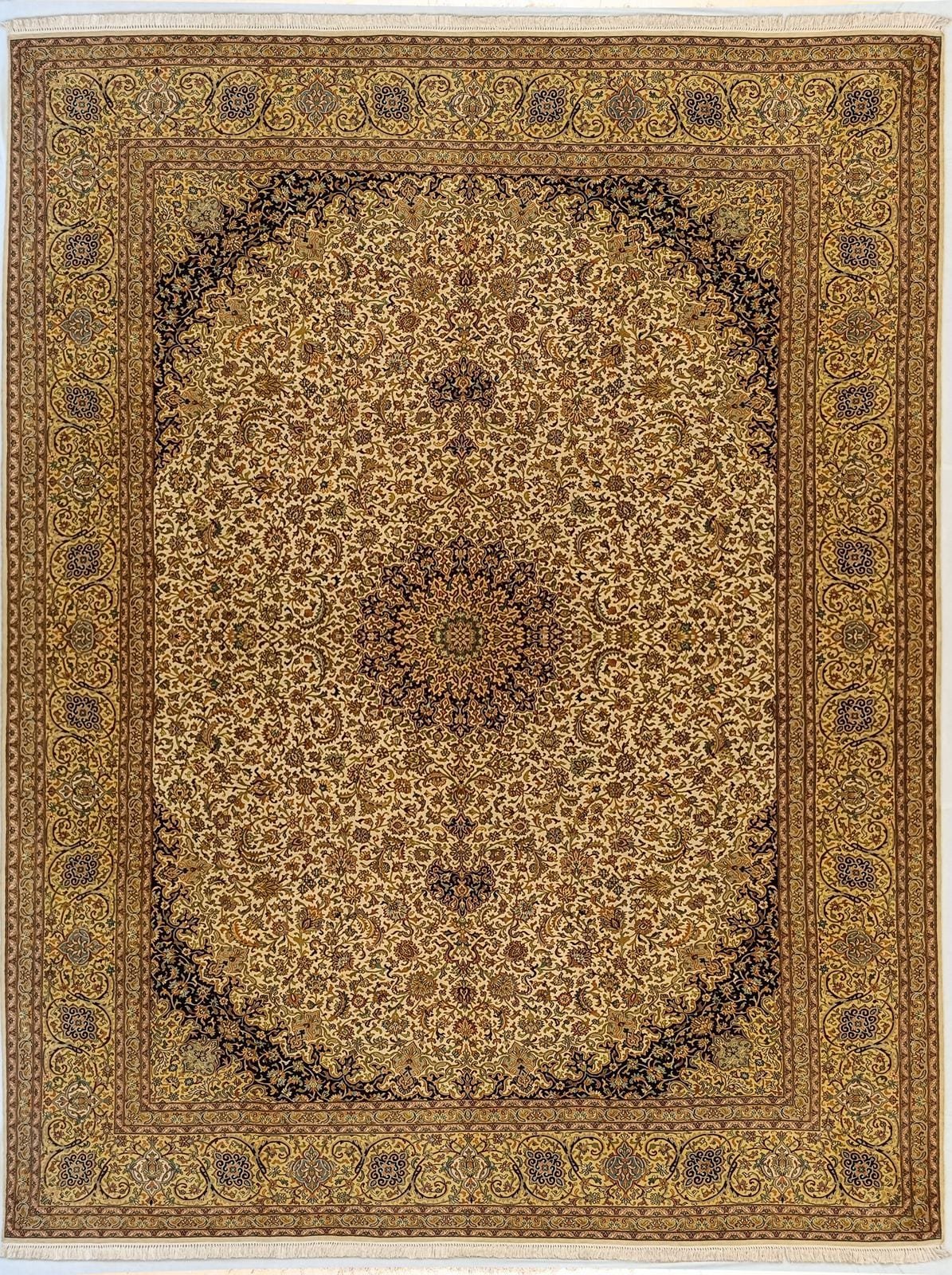 INDIAI KASMÍR SELYEM KÉZI CSOMÓZÁSÚ SZŐNYEG