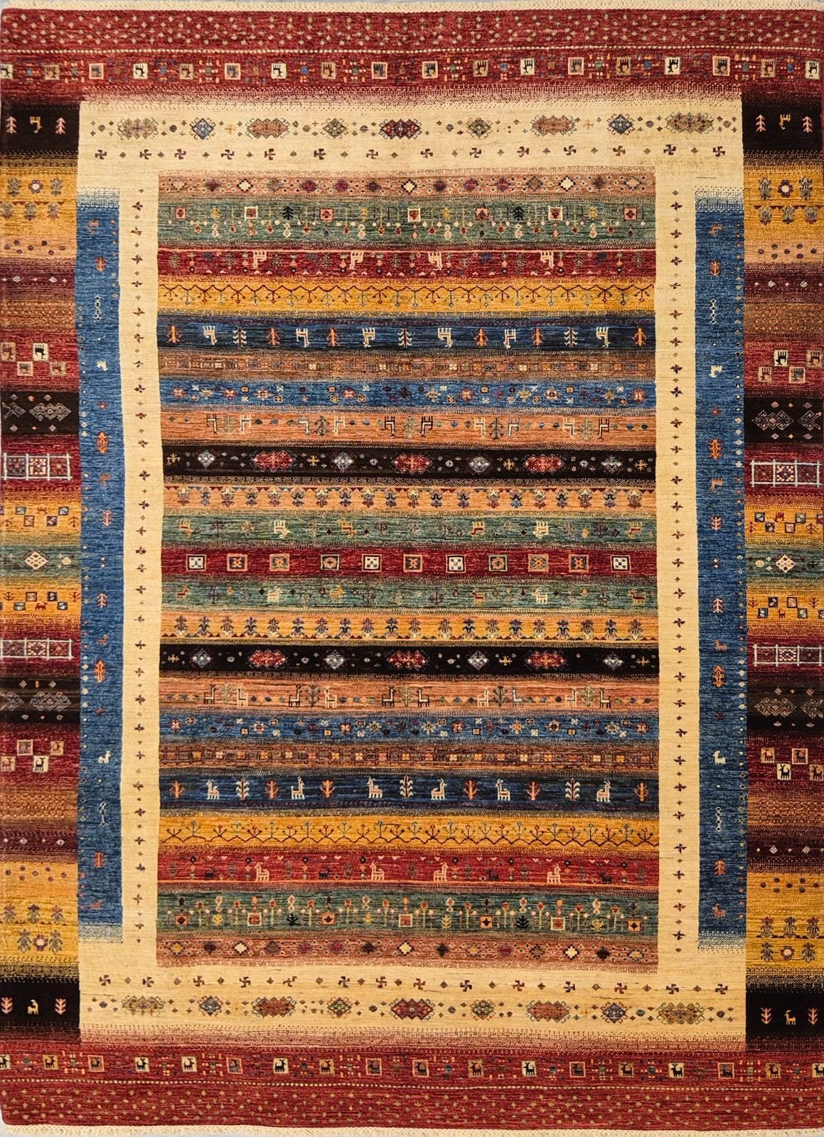 AFGHAN SHIRVAN SHAWL HANDMADE WOOL CARPET