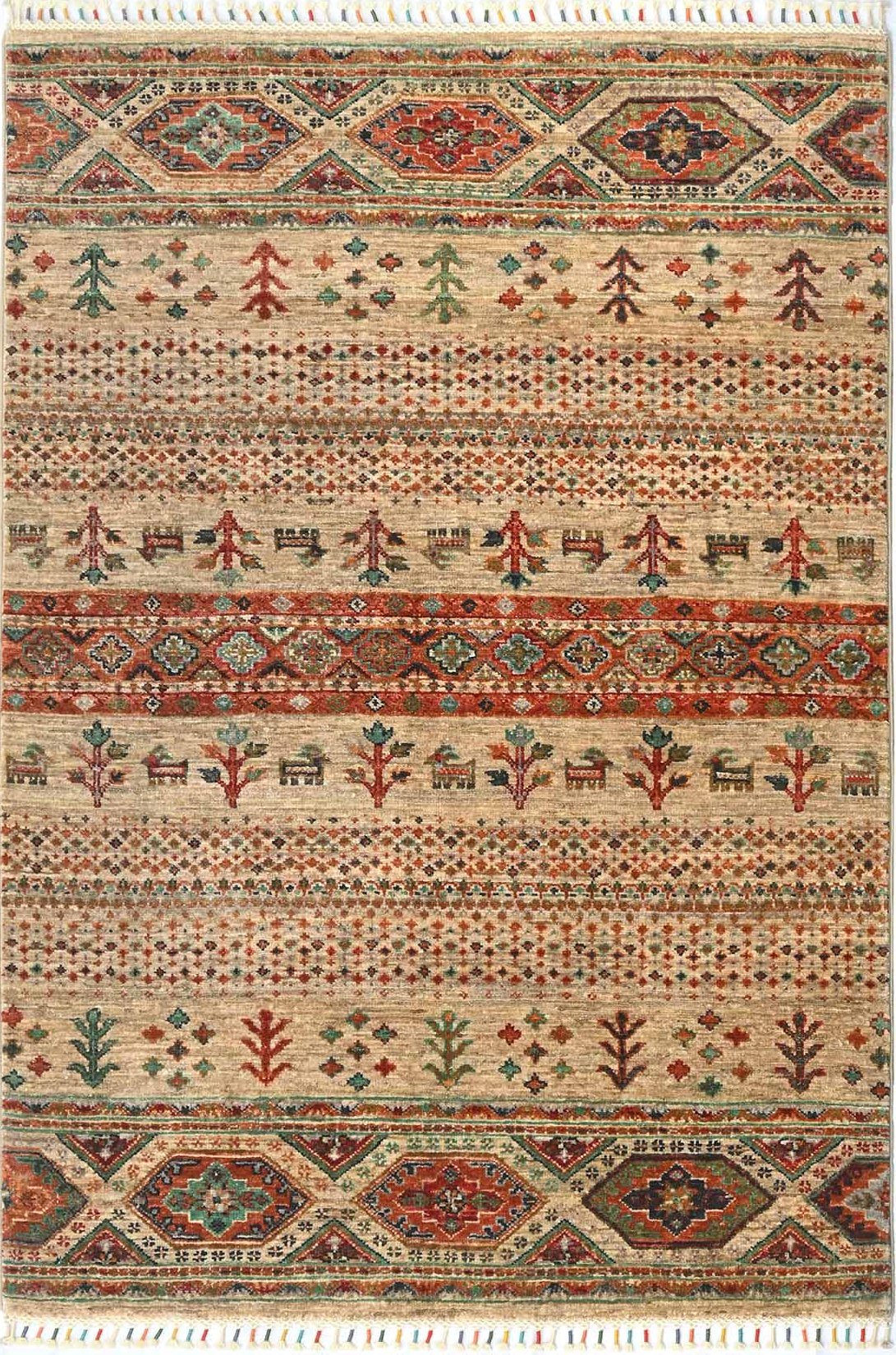 AFGHAN SHIRVAN SHAWL HANDMADE WOOL CARPET