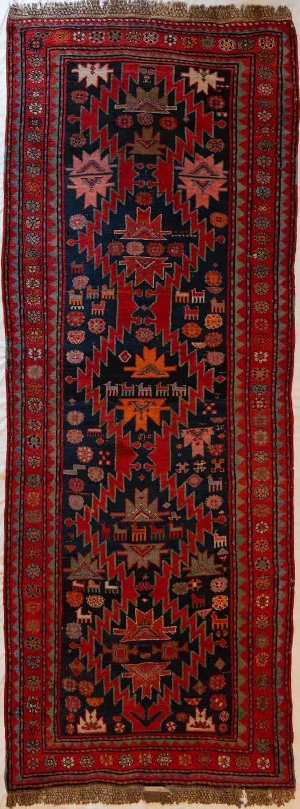ANTIQUE IRANIAN KARABAGH HANDMADE WOOL CARPET