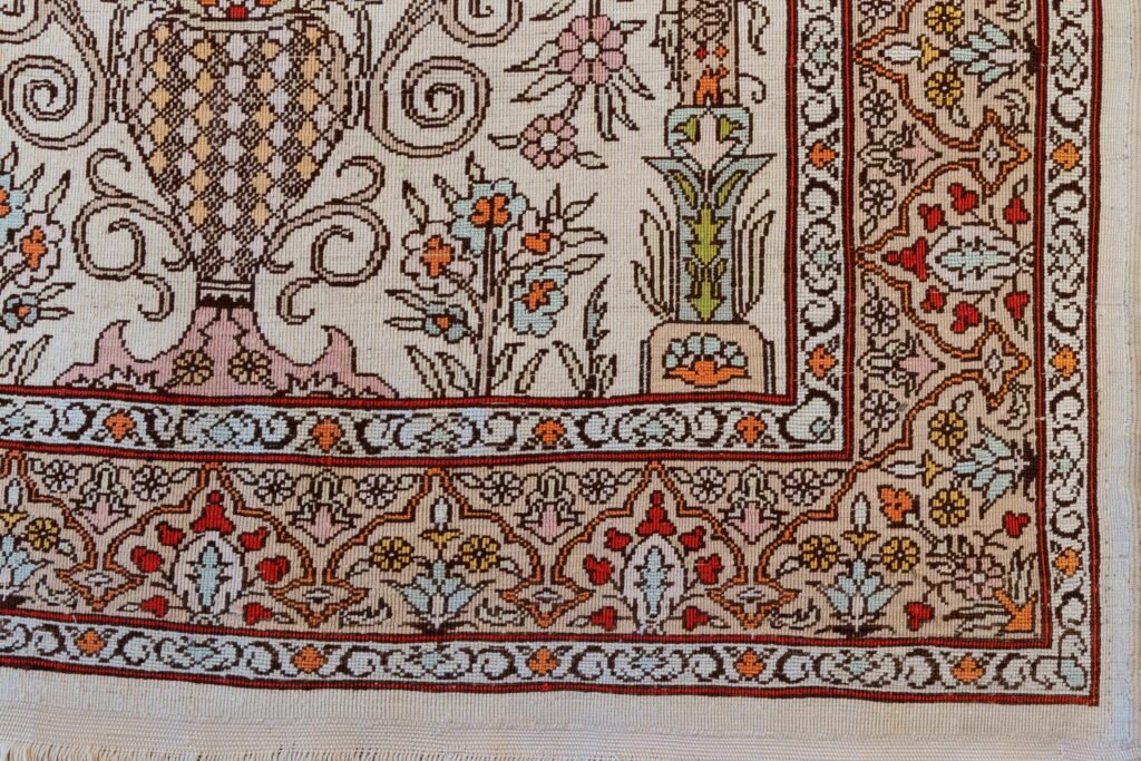 BACK OF HEREKE SILK CARPET